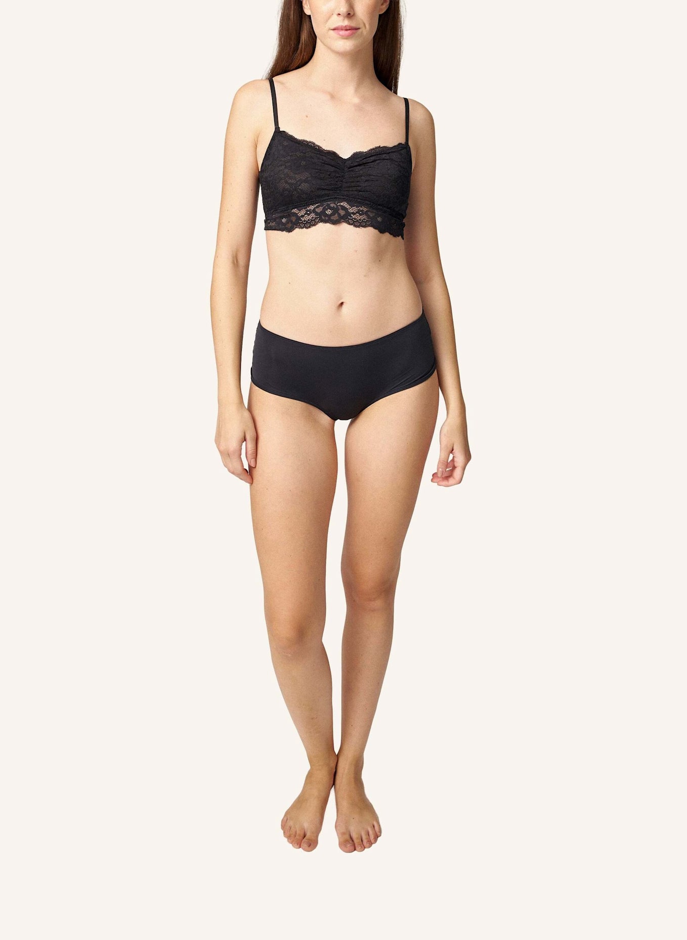 SNOCKS Seamless Hipster mit Spitze: SCHWARZ