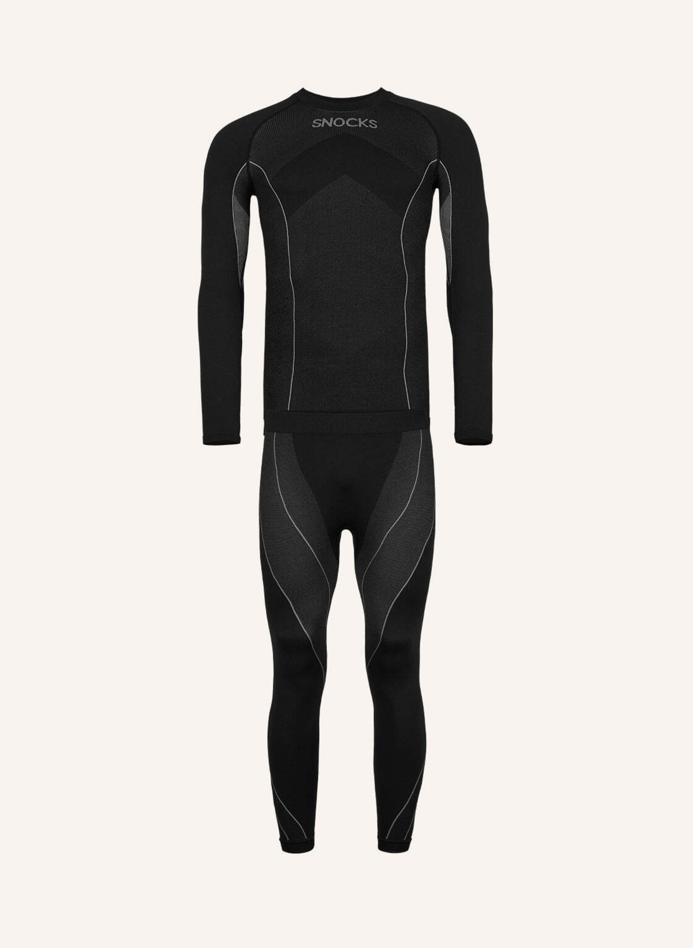 SNOCKS Thermounterwäsche mit Daumenloch: SCHWARZ
