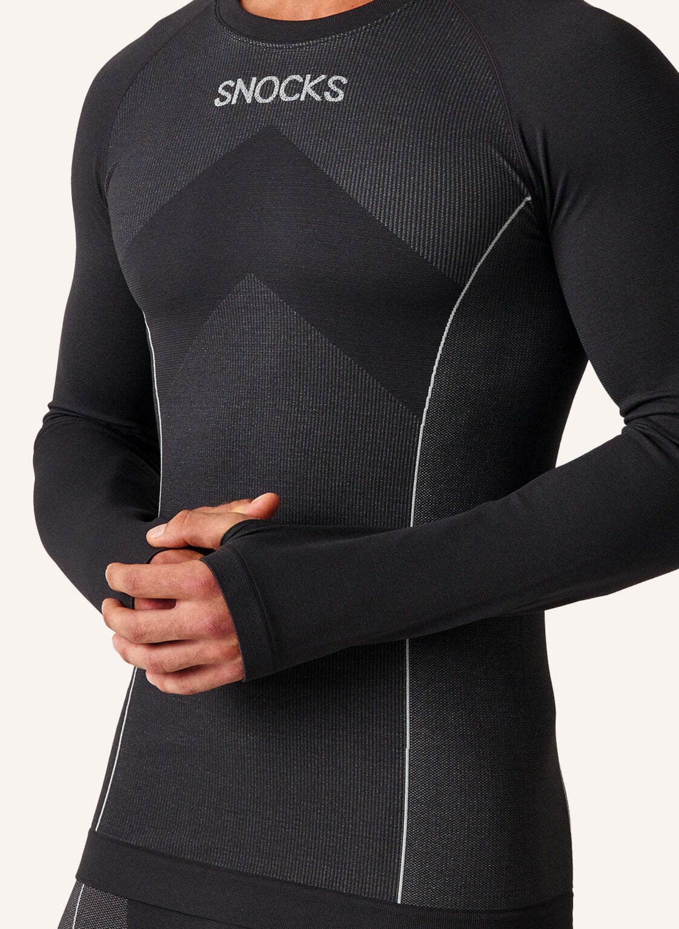 SNOCKS Thermounterwäsche mit Daumenloch: SCHWARZ