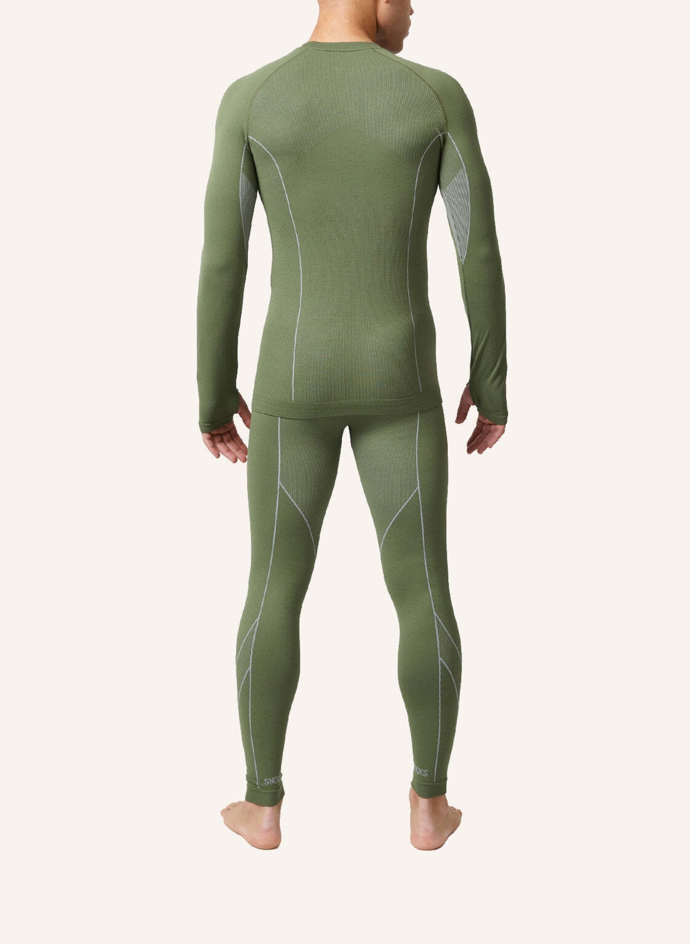 SNOCKS Thermounterwäsche mit Daumenloch: OLIV