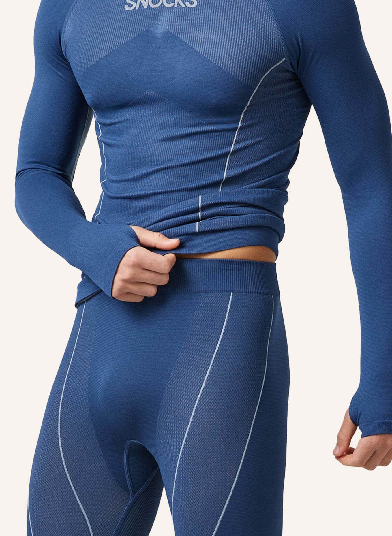 SNOCKS Thermounterwäsche mit Daumenloch: DUNKELBLAU