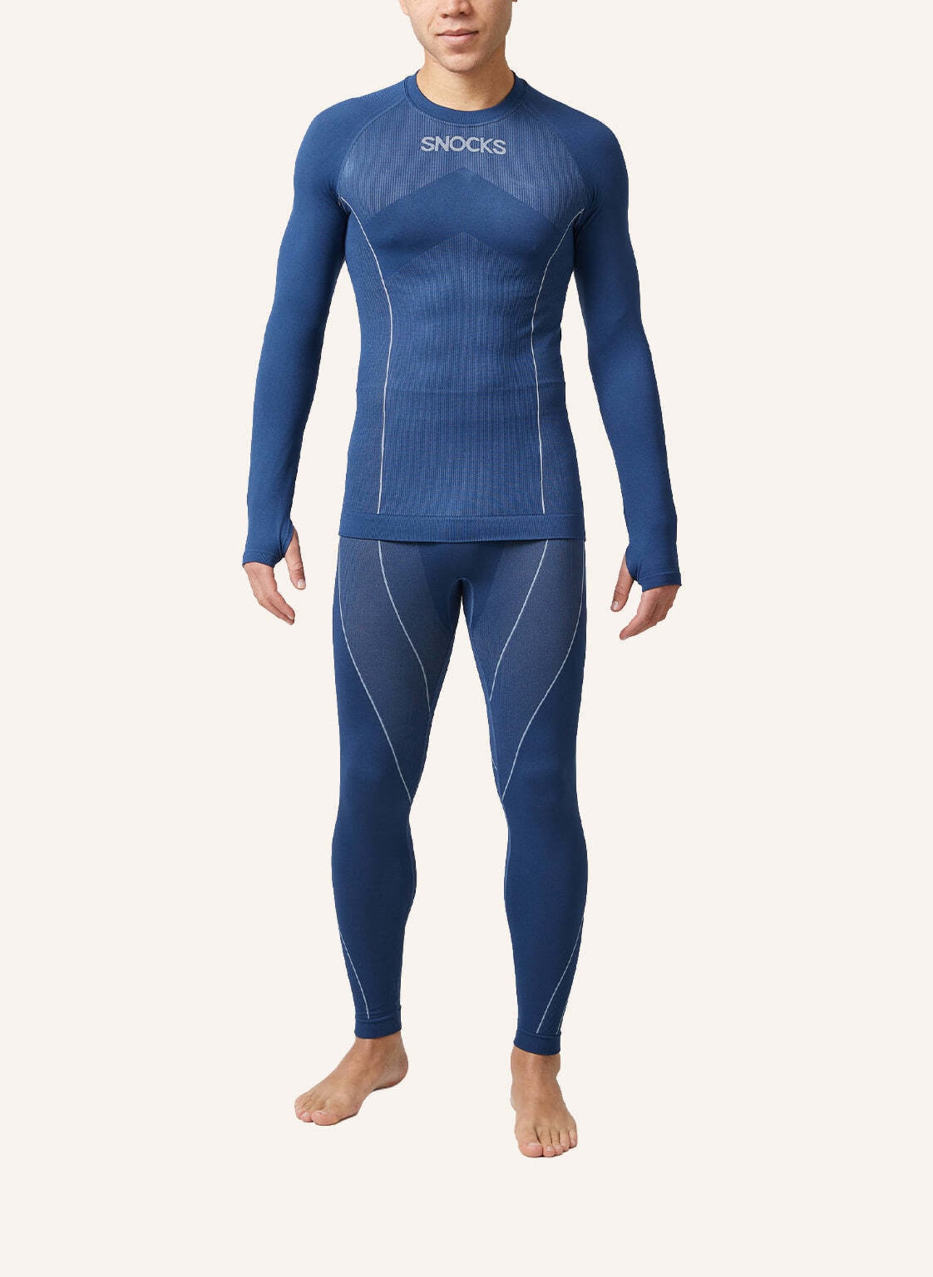SNOCKS Thermounterwäsche mit Daumenloch: DUNKELBLAU