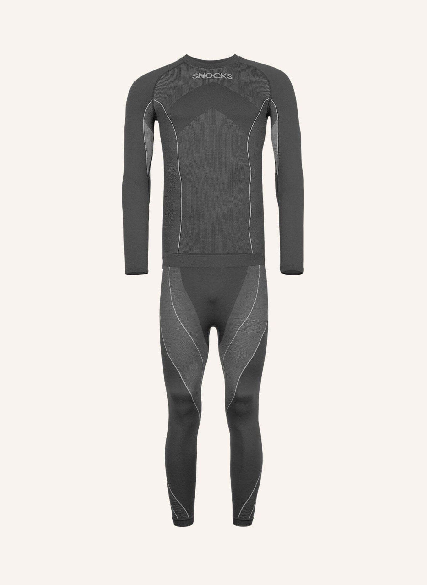 SNOCKS Thermounterwäsche mit Daumenloch: GRAU