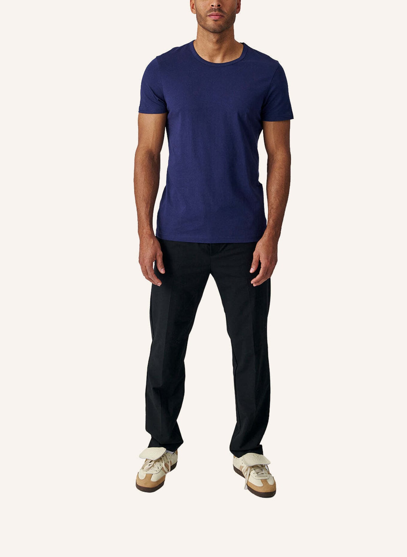 SNOCKS Rundhals T-Shirt extra lang: DUNKELBLAU