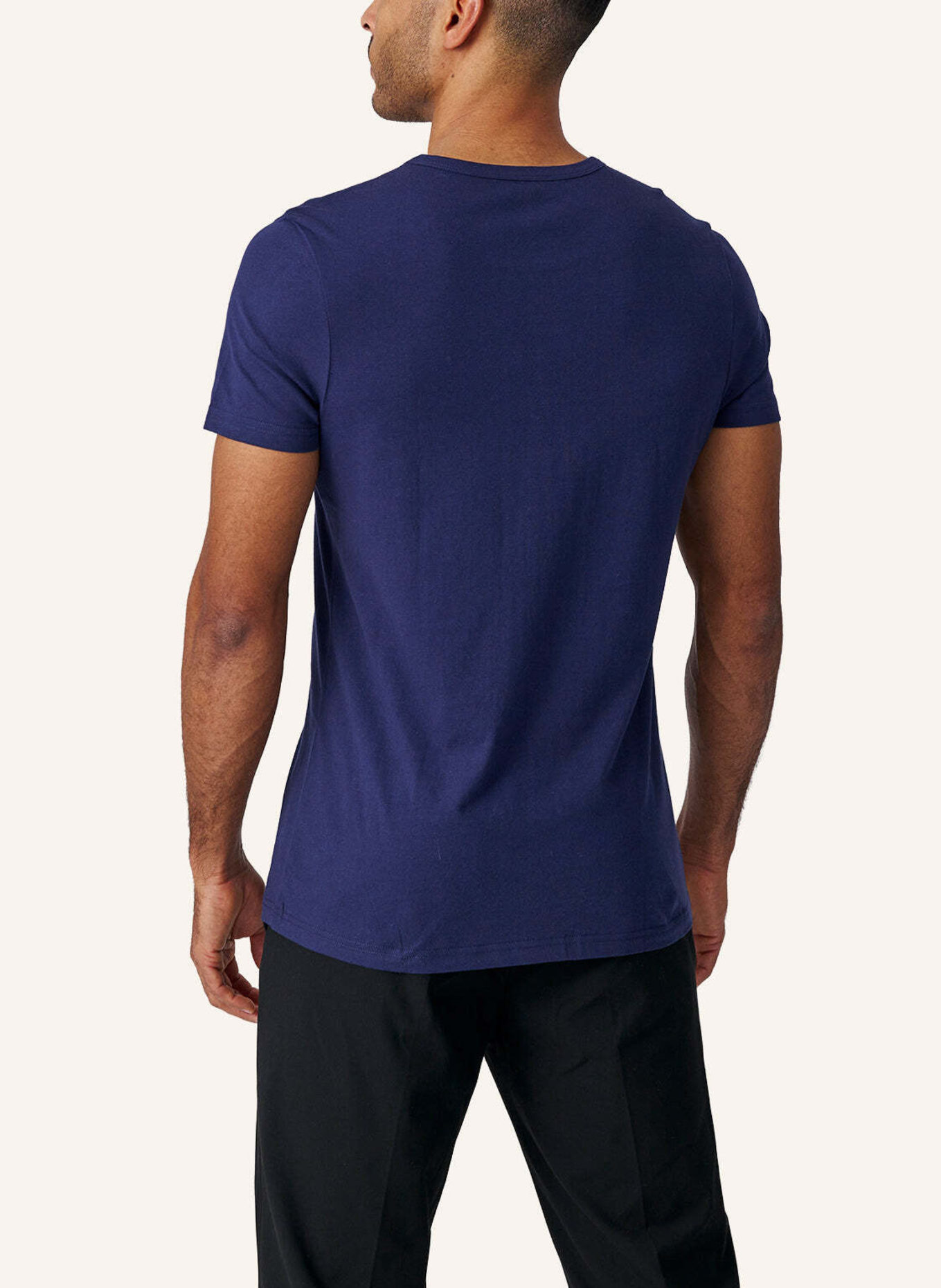 SNOCKS Rundhals T-Shirt extra lang: DUNKELBLAU