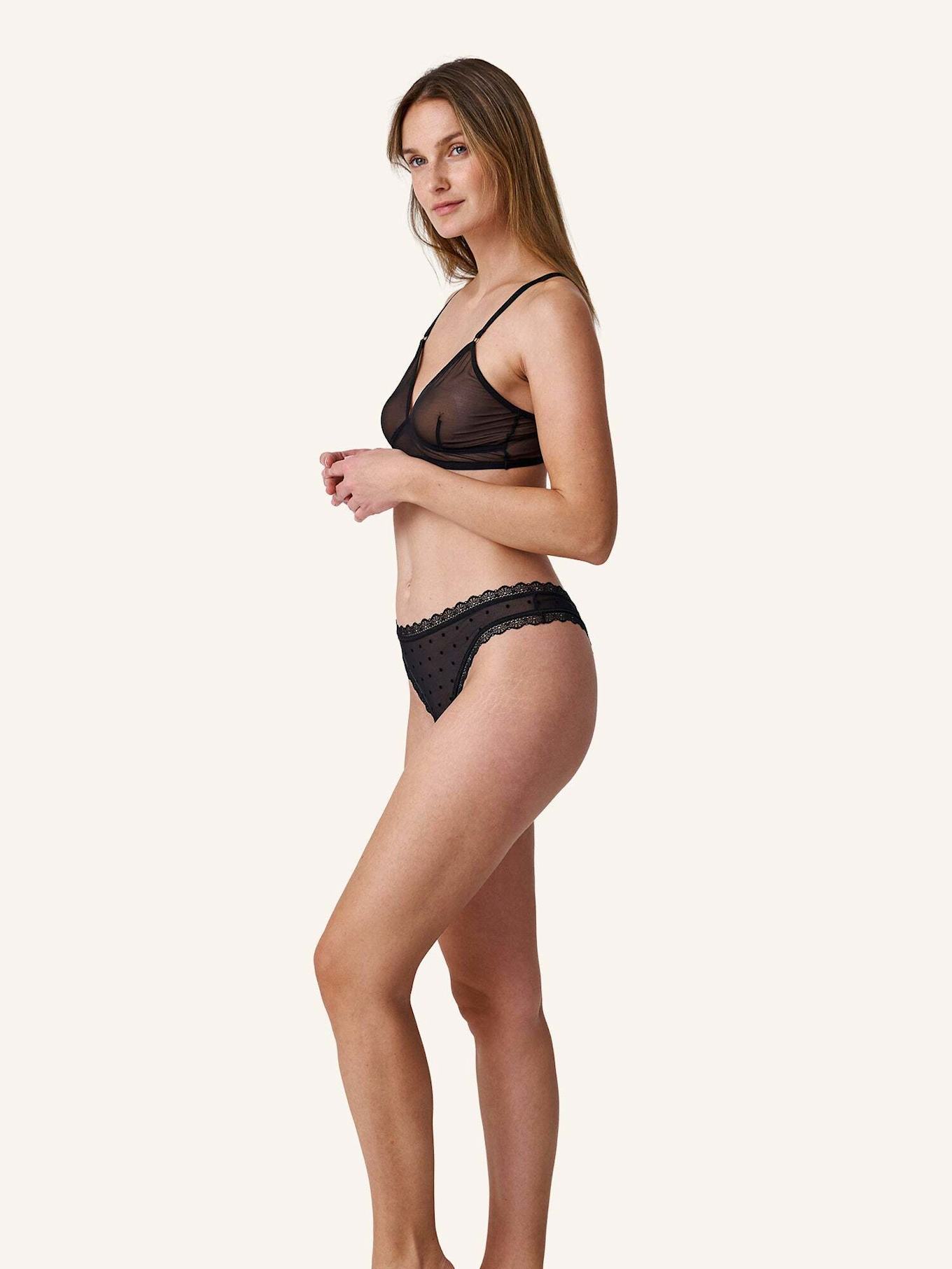 SNOCKS Tangas mit Spitze love: SCHWARZ