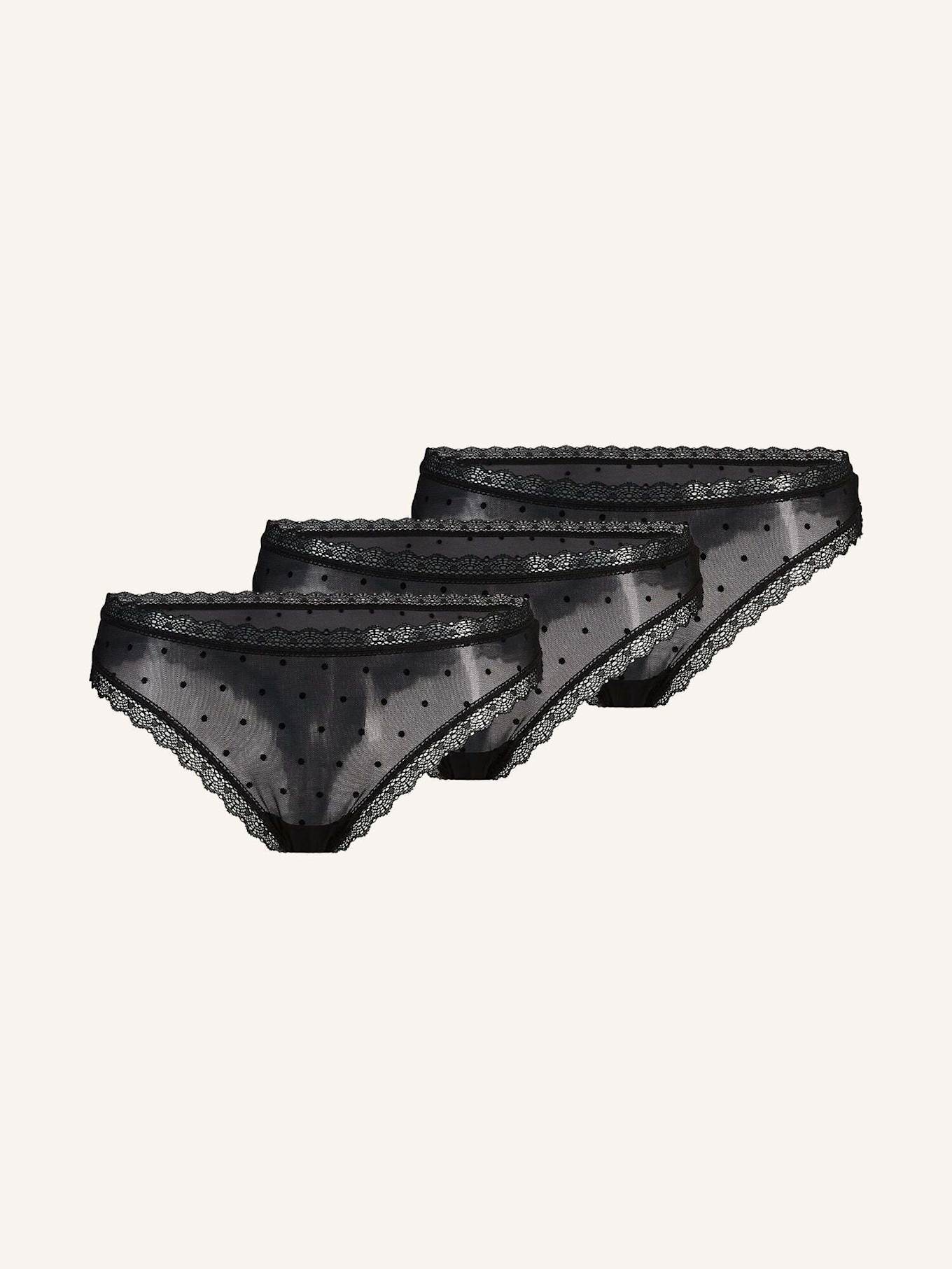 SNOCKS Tangas mit Spitze love: SCHWARZ