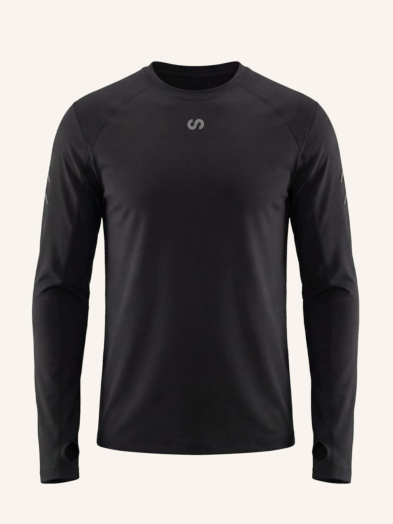 SNOCKS Laufshirt langarm Herren: SCHWARZ