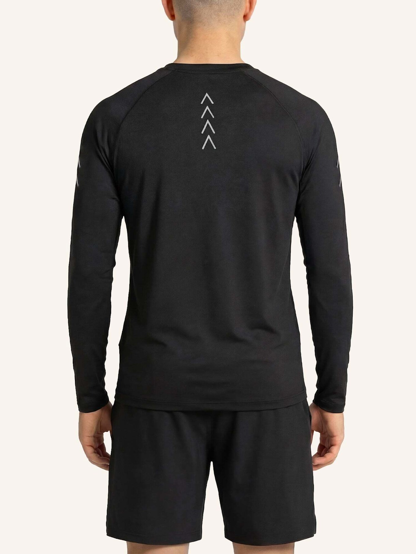 SNOCKS Laufshirt langarm Herren: SCHWARZ