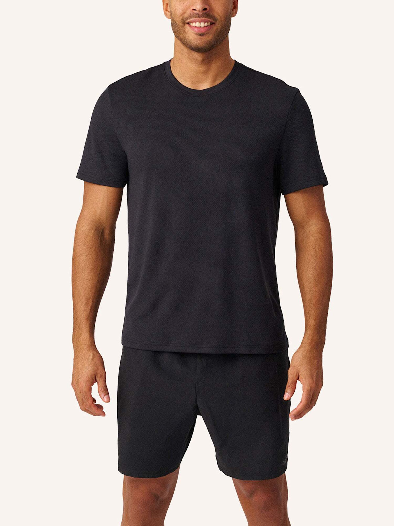 SNOCKS Trainingsshirt Allover Mesh Herren: SCHWARZ