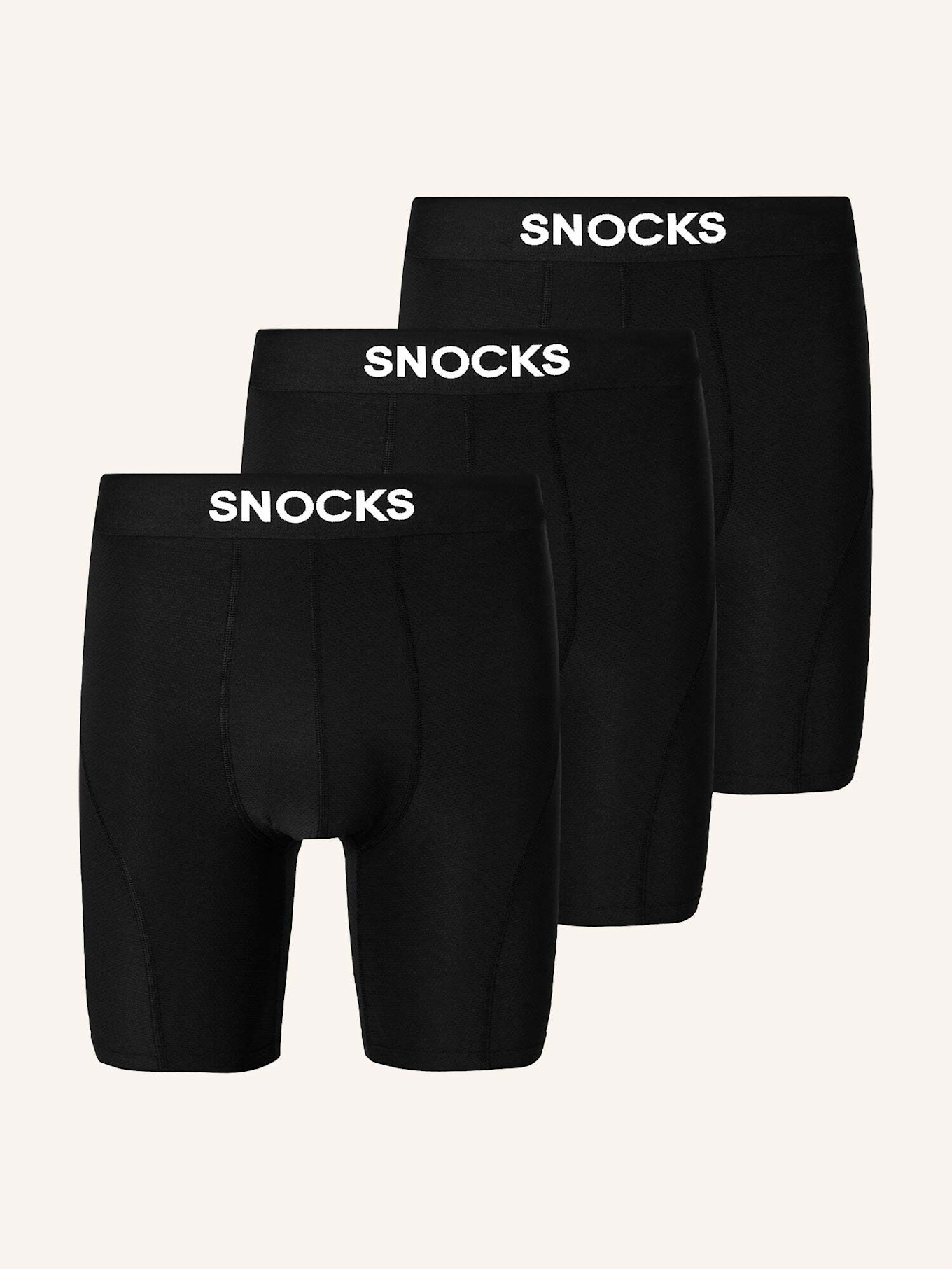 SNOCKS Lange Sport Boxershorts: SCHWARZ