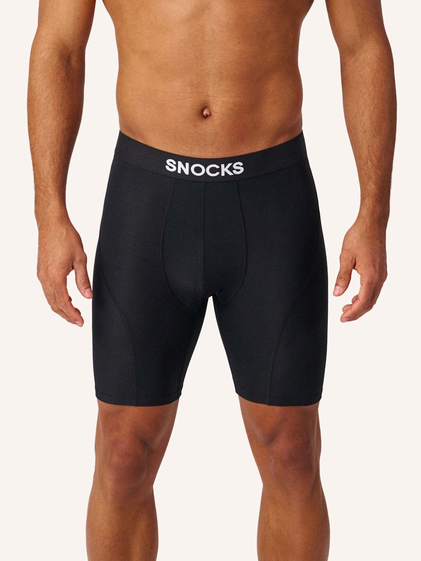 SNOCKS Lange Sport Boxershorts: SCHWARZ