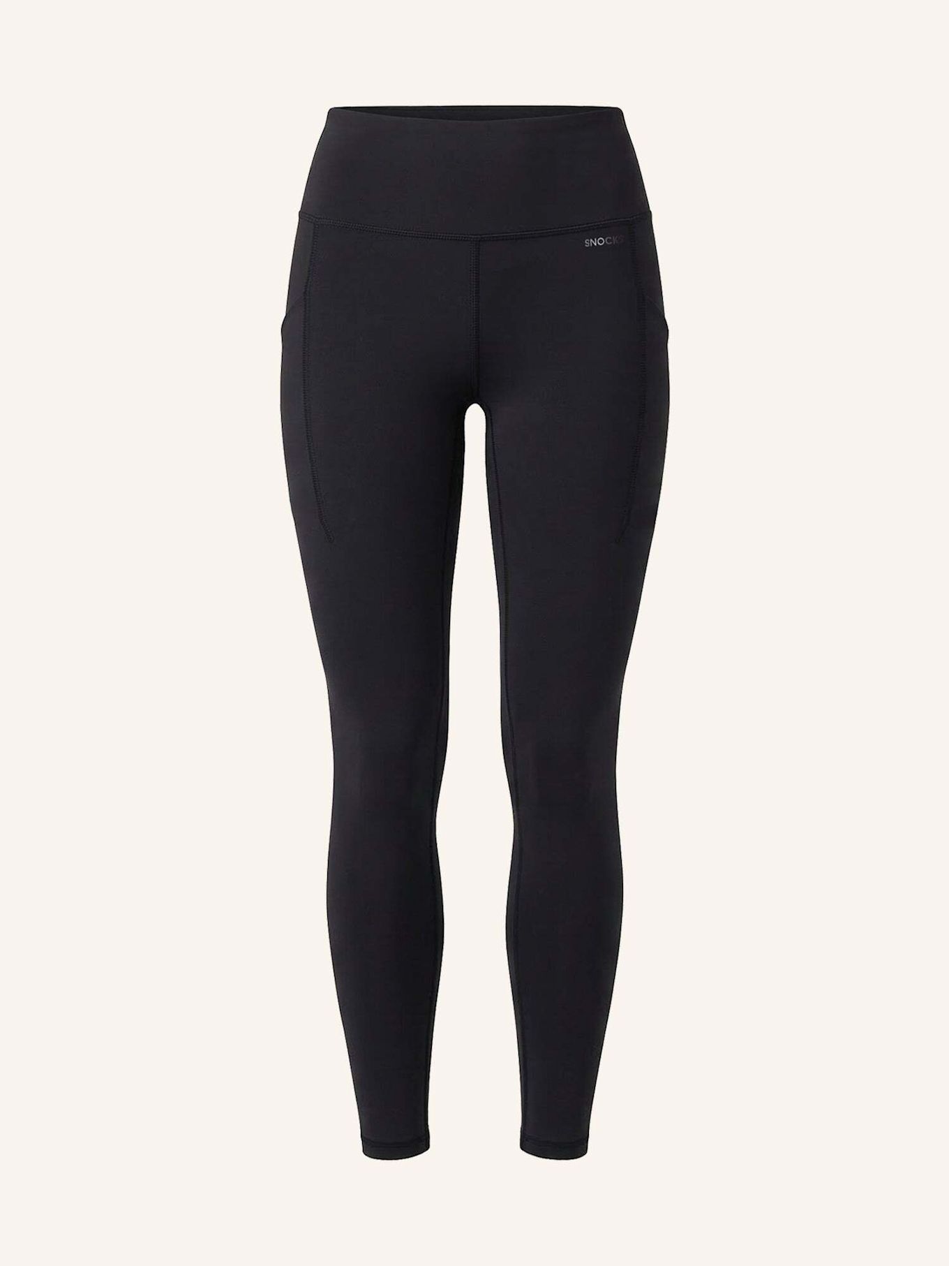 SNOCKS Premium High Waist Leggings mit Taschen: SCHWARZ