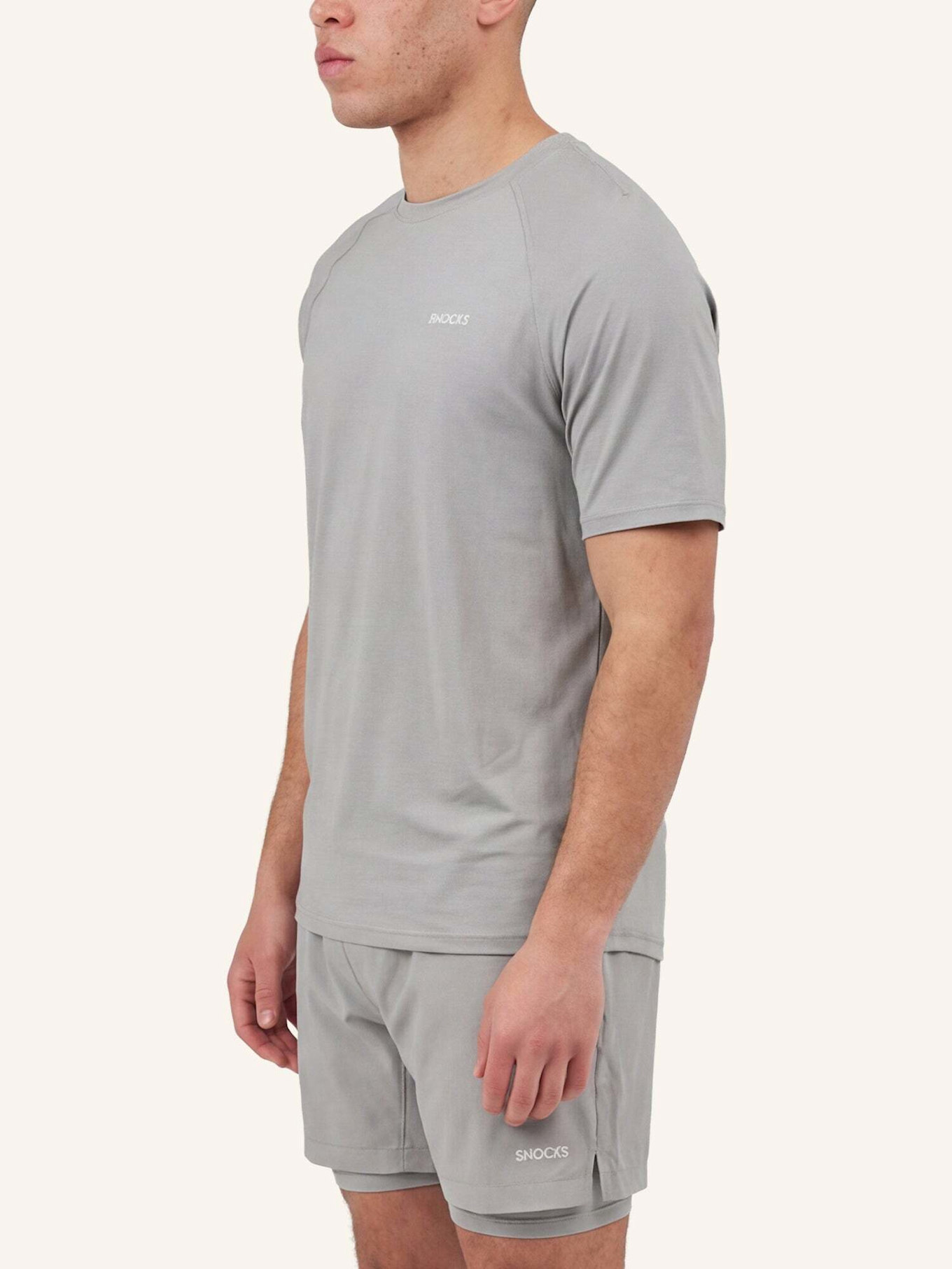 SNOCKS Trainingsshirt Raglan Herren: GRAU