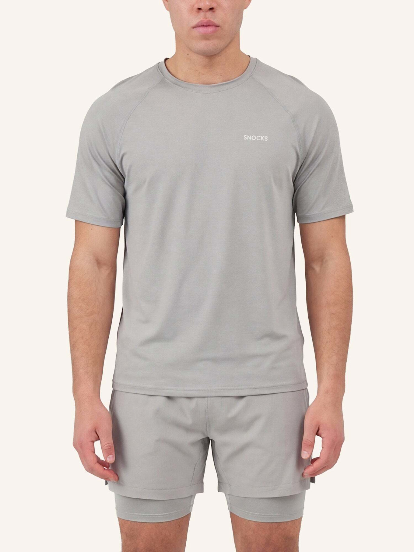 SNOCKS Trainingsshirt Raglan Herren: GRAU