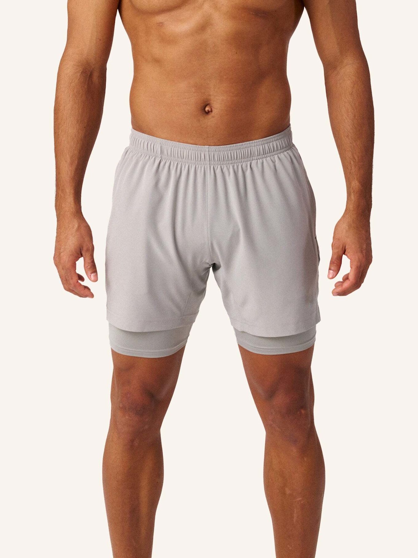 SNOCKS 2 in 1 Shorts Herren: GRAU