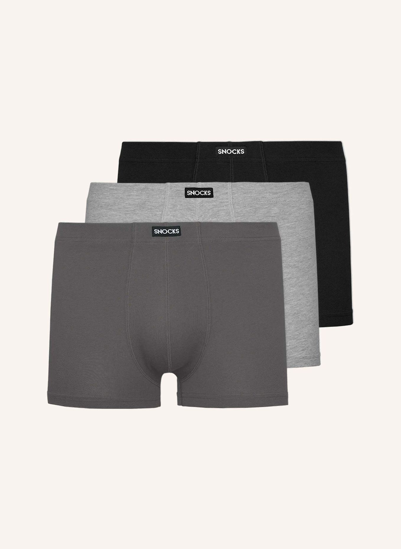 SNOCKS Retro Boxershorts: SCHWARZ / GRAU / HELLGRÜN