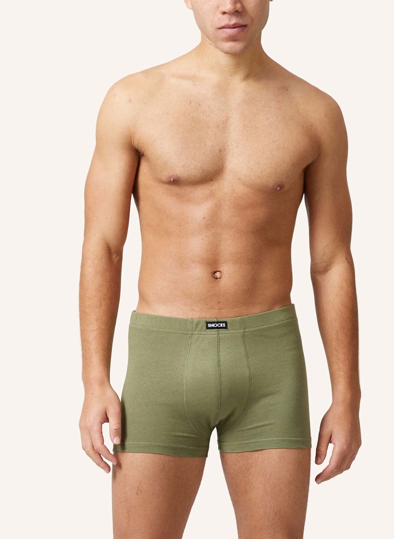 SNOCKS Retro Boxershorts: ROT / OLIV / BLAU