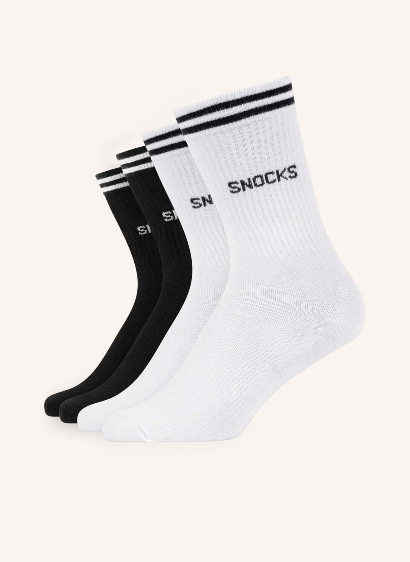 SNOCKS 4er-Pack Sportsocken, Farbe: SCHWARZ/ WEISS (Bild 1)