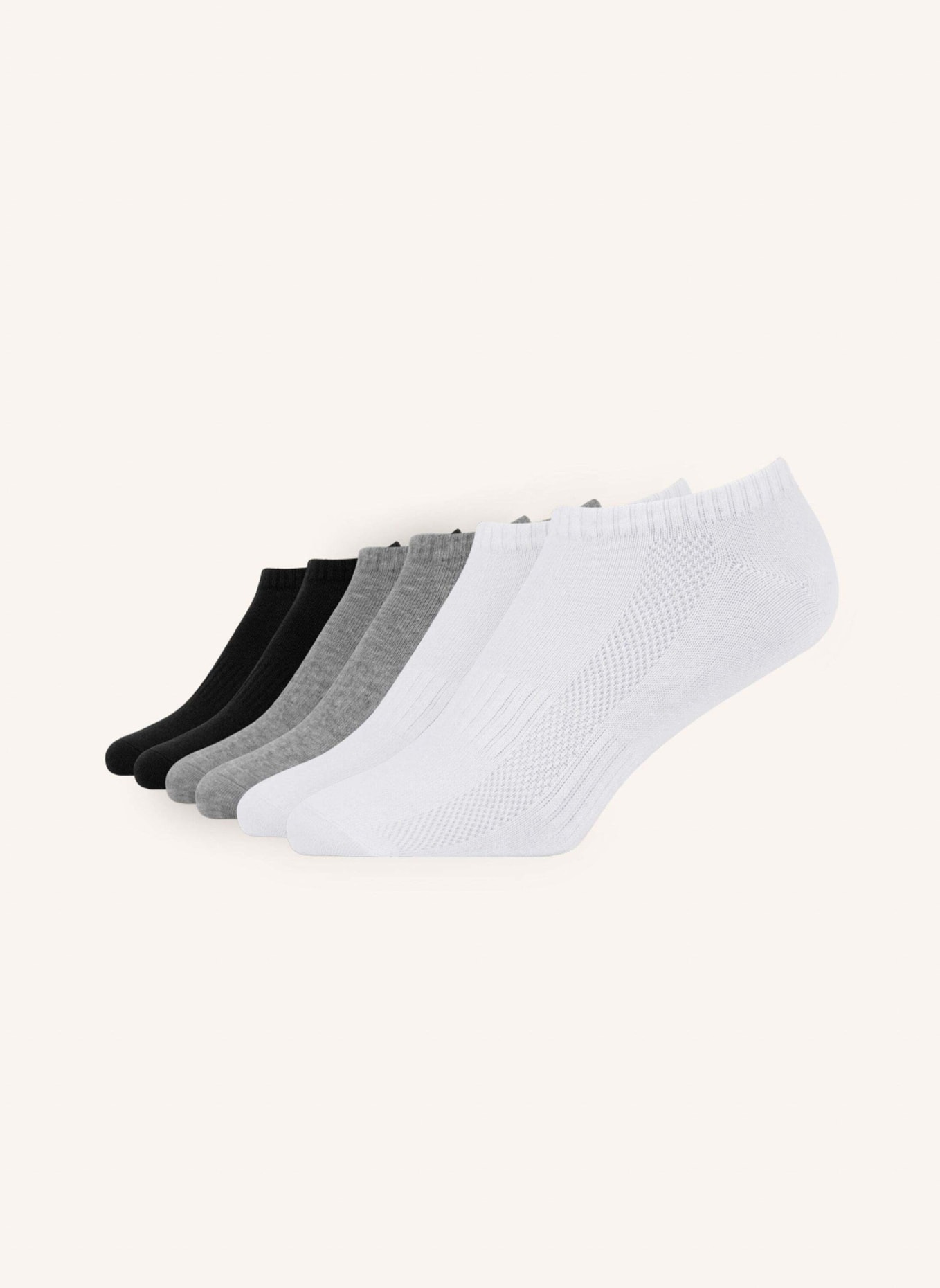 SNOCKS 6er-Pack Sneakersocken, Farbe: SCHWARZ/ WEISS/ GRAU (Bild 1)