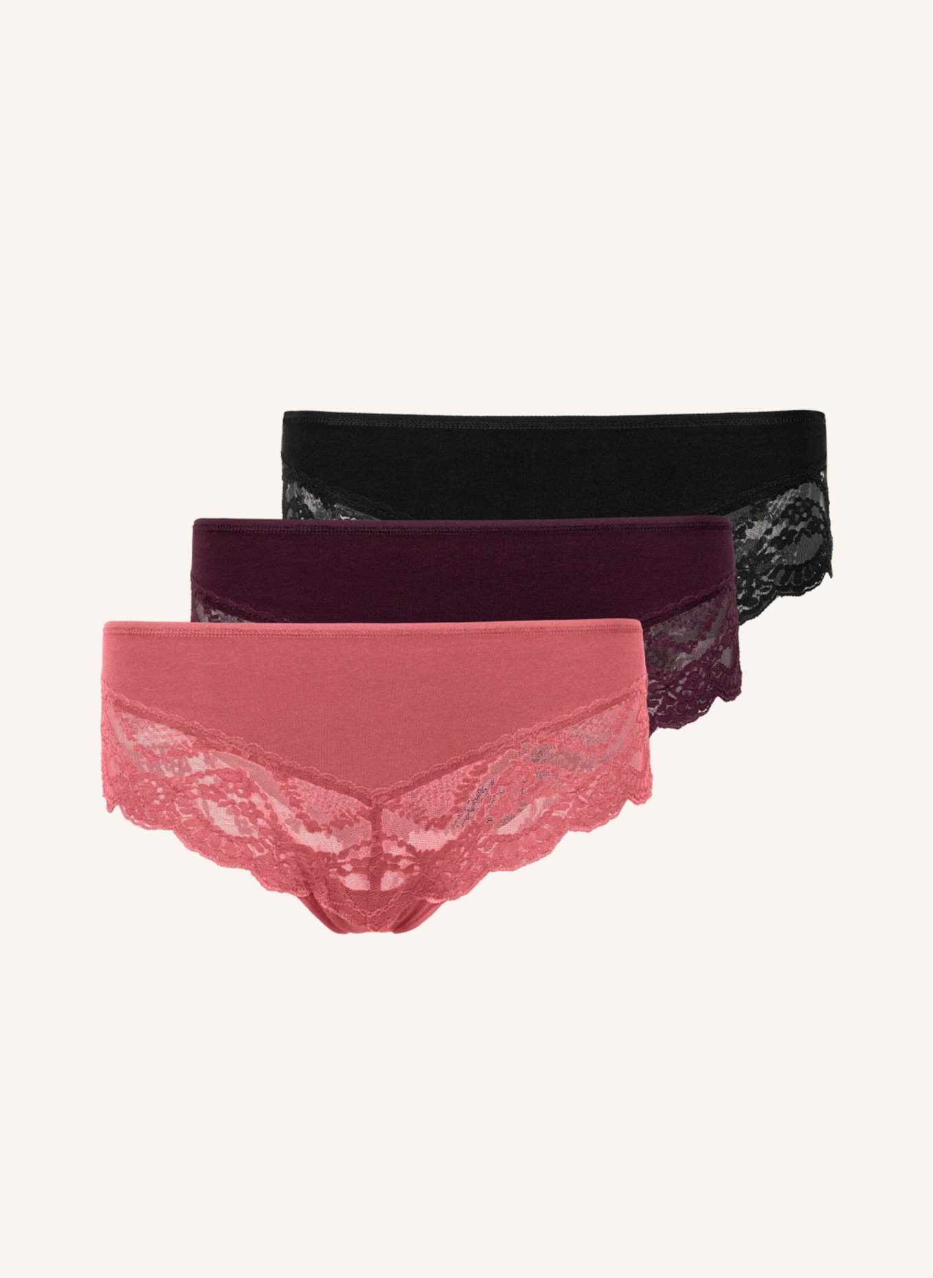 SNOCKS 3er-Pack Panties, Farbe: LILA/ ROT/ SCHWARZ (Bild 1)