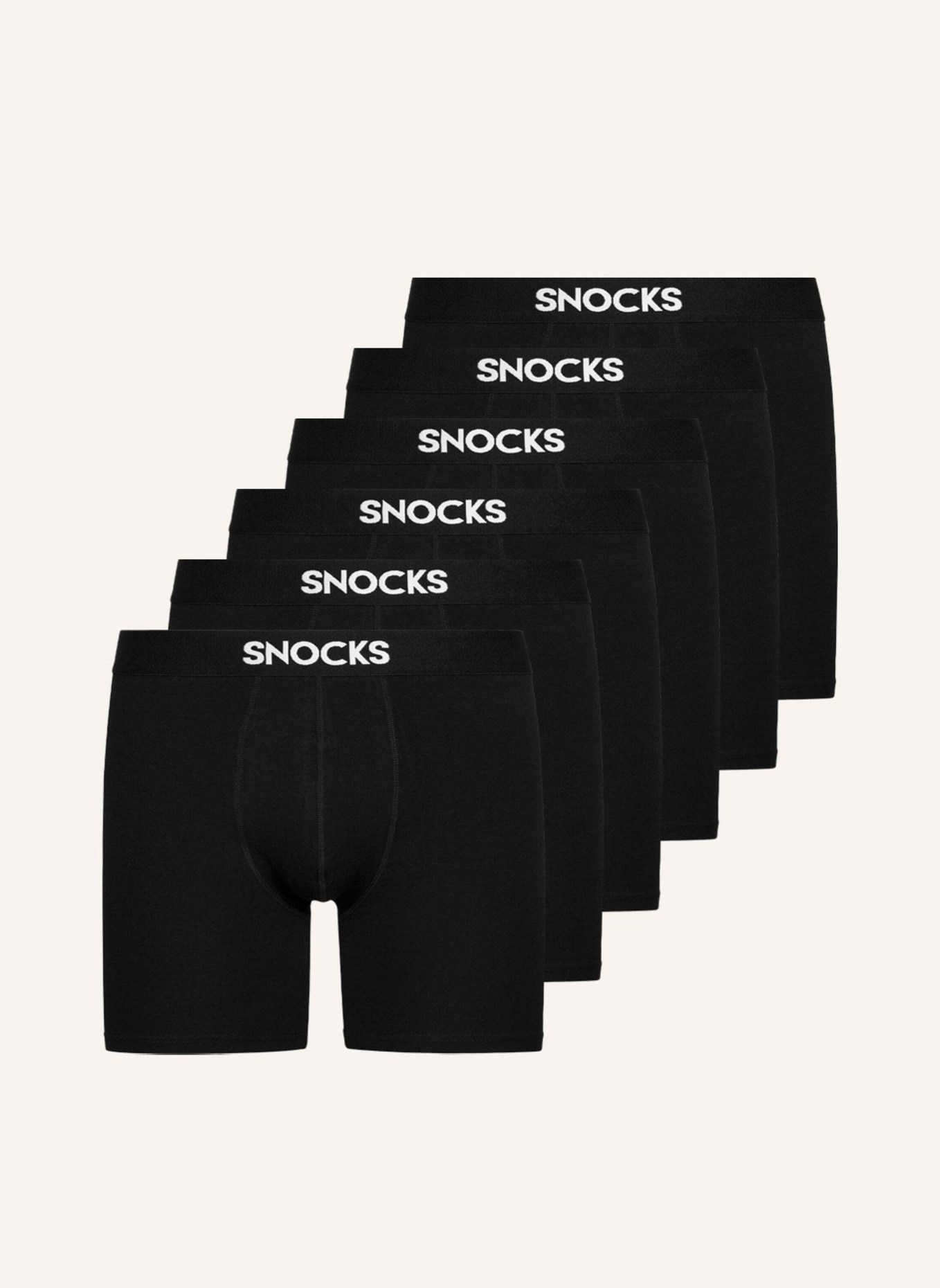 SNOCKS 6er-Pack Boxershorts mit längerem Bein, Farbe: SCHWARZ (Bild 1)