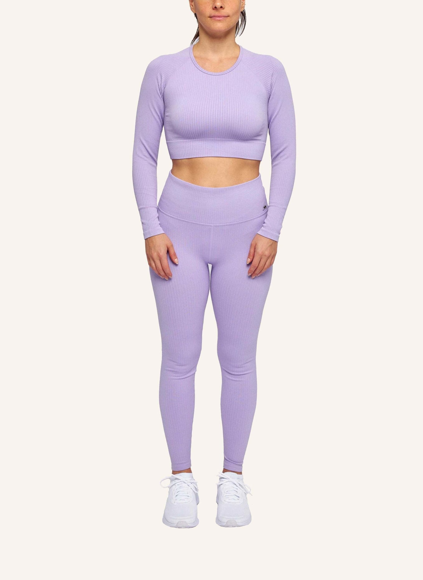 SNOCKS Geripptes Sportshirt langarm: LILA