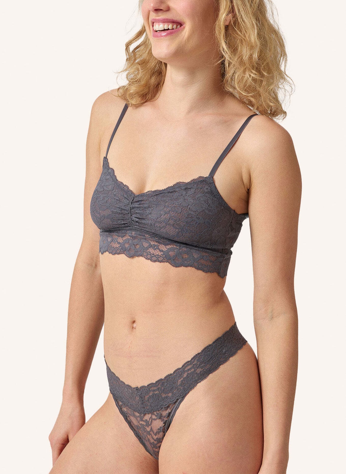 SNOCKS Spitzen-Bustier: GRAU