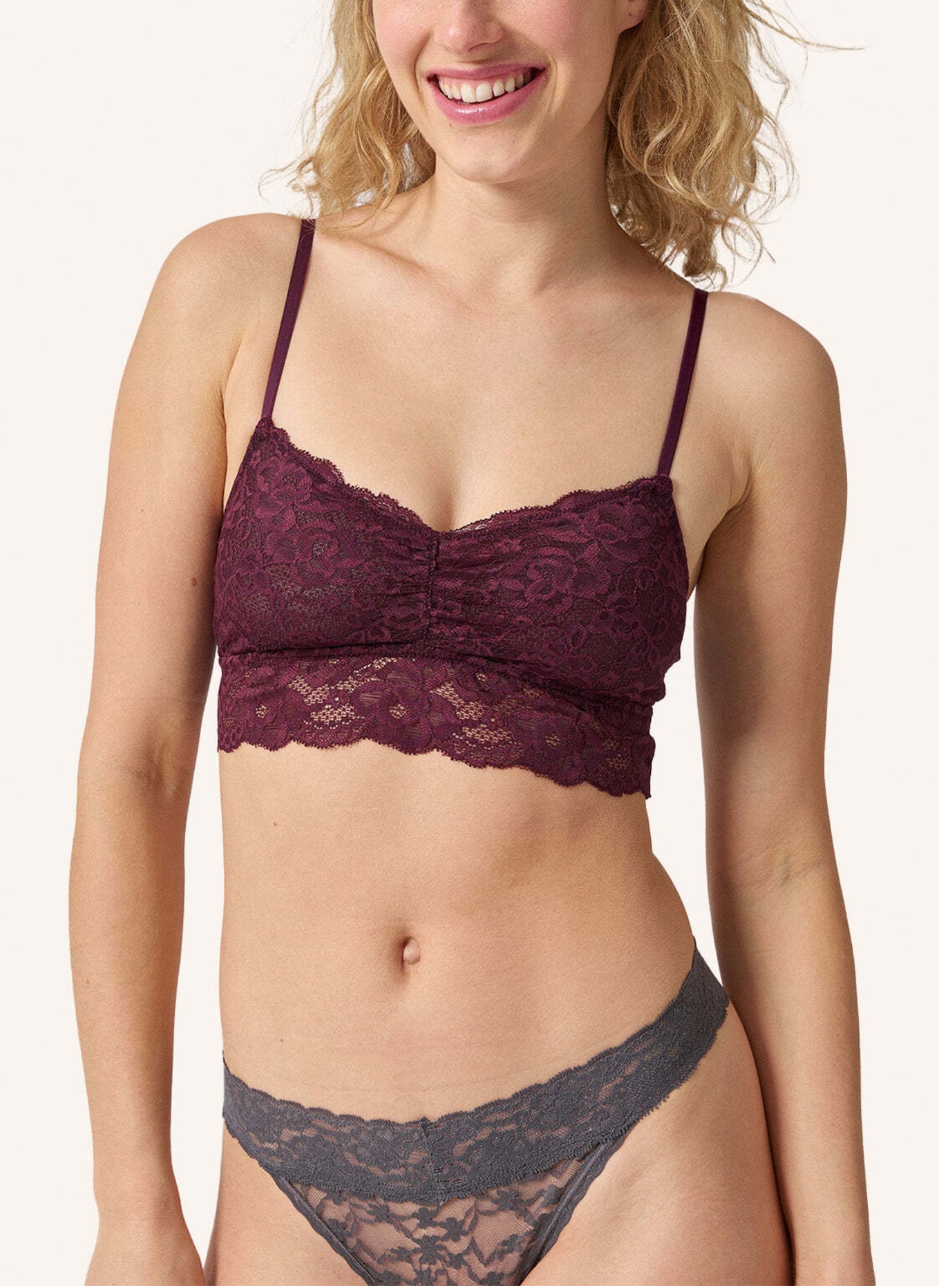 SNOCKS Spitzen-Bustier: DUNKELROT