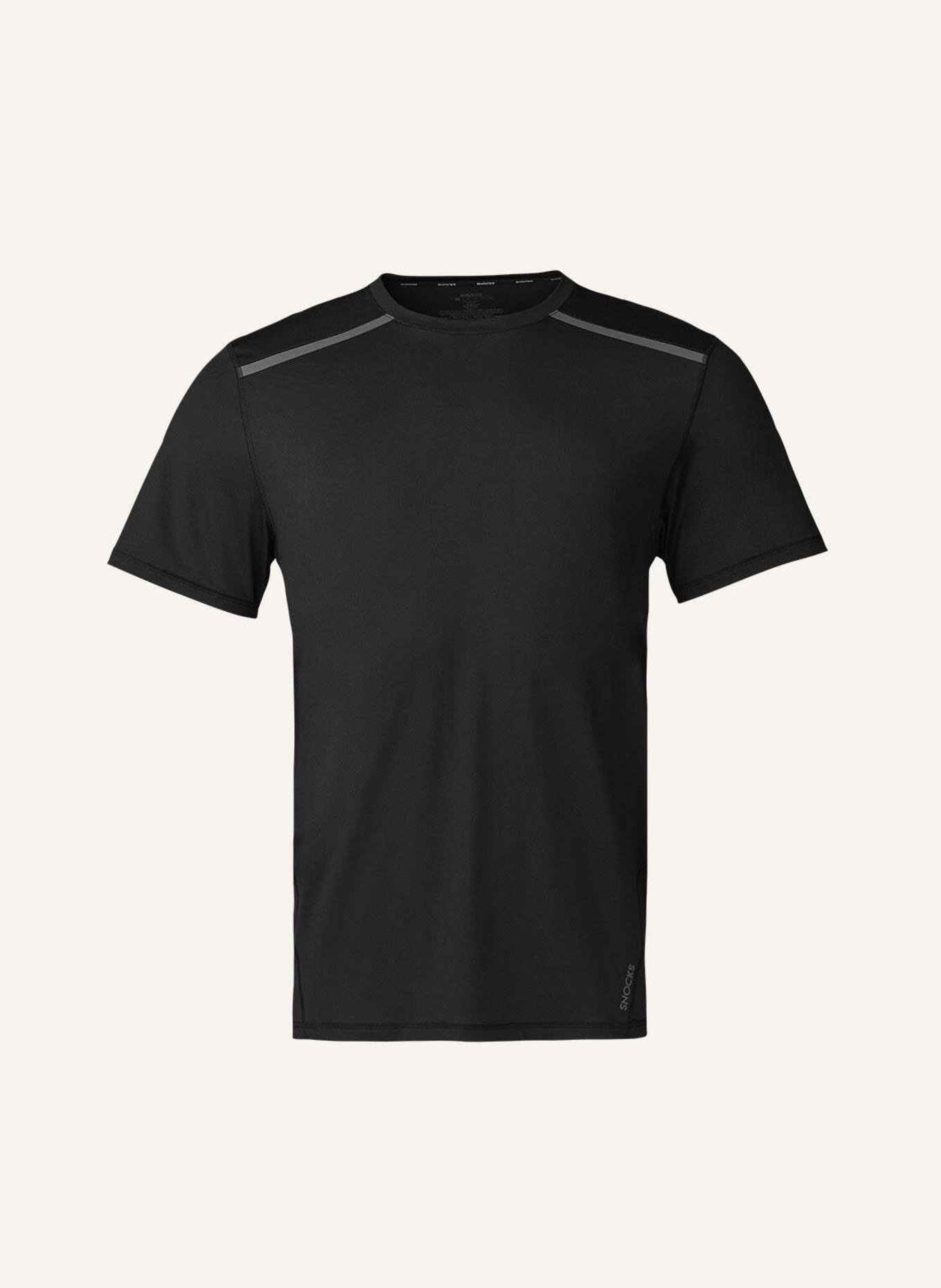 SNOCKS Trainingsshirt mit Reflexstreifen: SCHWARZ