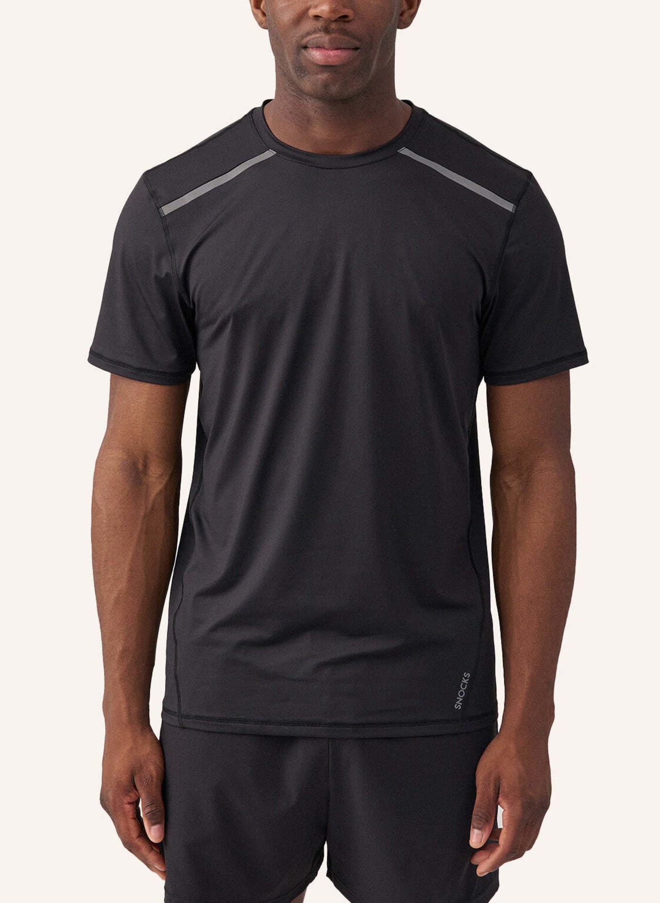 SNOCKS Trainingsshirt mit Reflexstreifen: SCHWARZ
