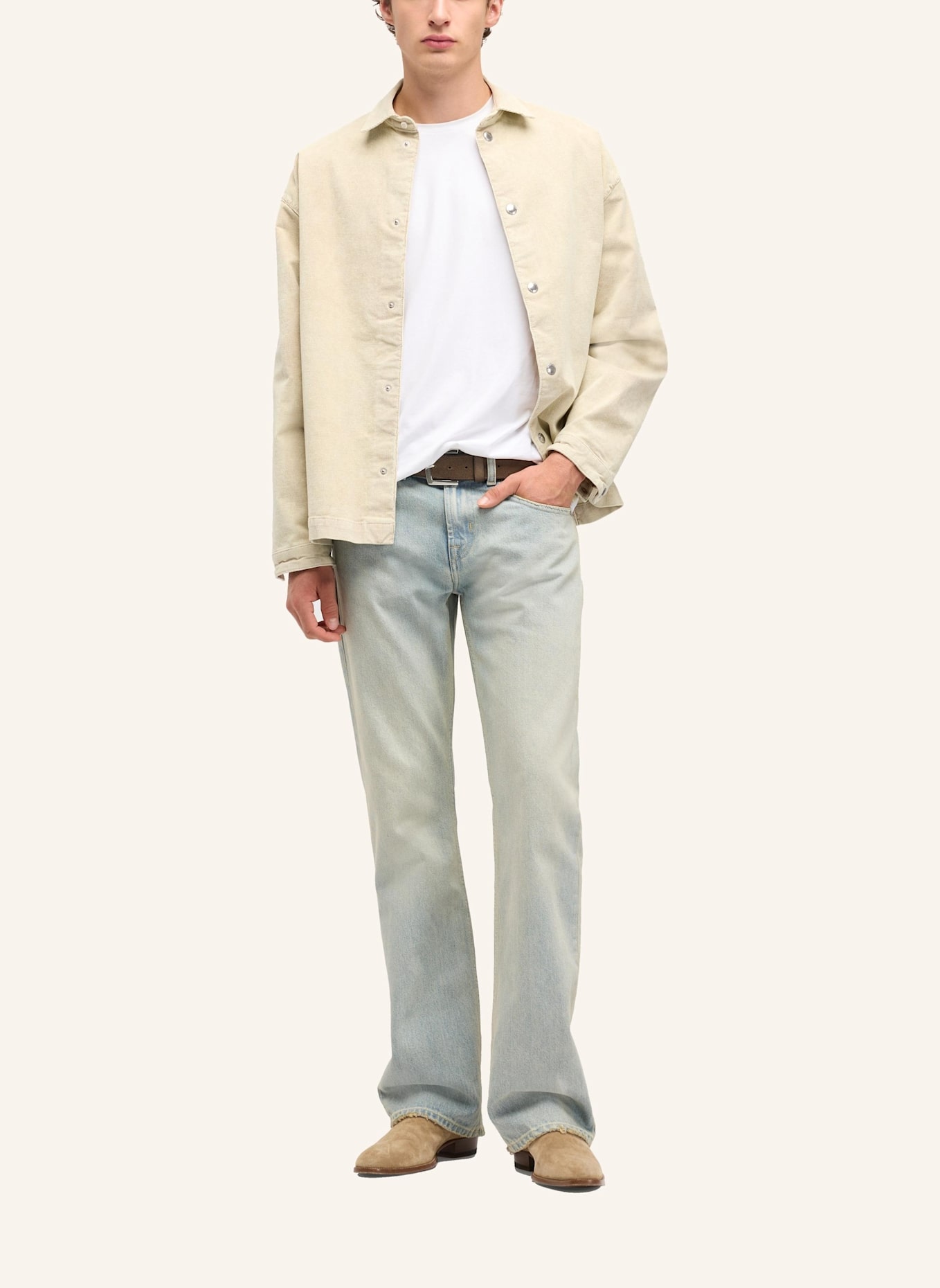 7 for all mankind OVERSHIRT: BEIGE