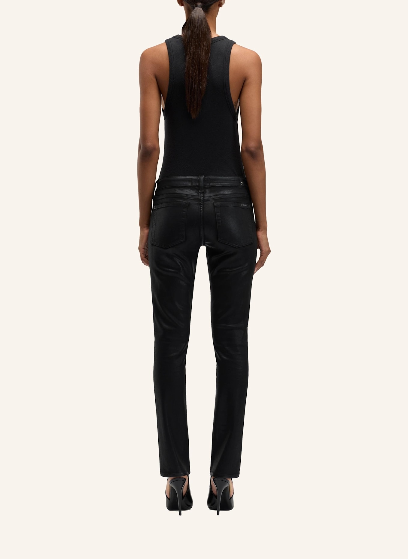 7 for all mankind Jeans LOW SKINNY Skinny Fit: SCHWARZ