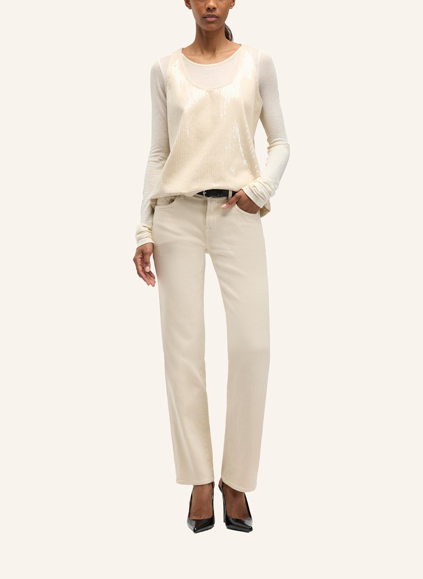 7 for all mankind Jeans CALIE STRAIGHT Straight Fit: BEIGE