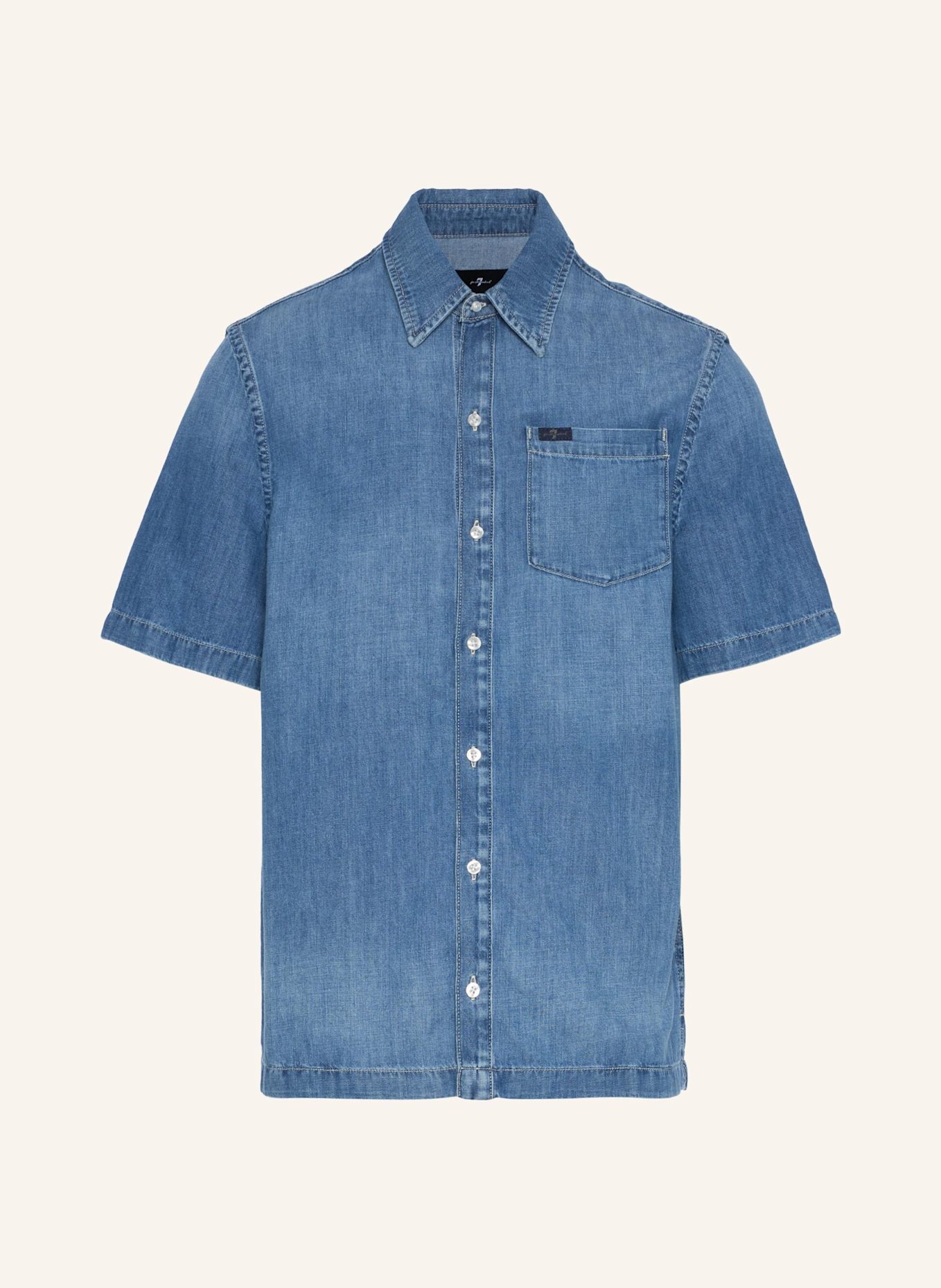 7 for all mankind S/S REGULAR SHIRT: BLAU