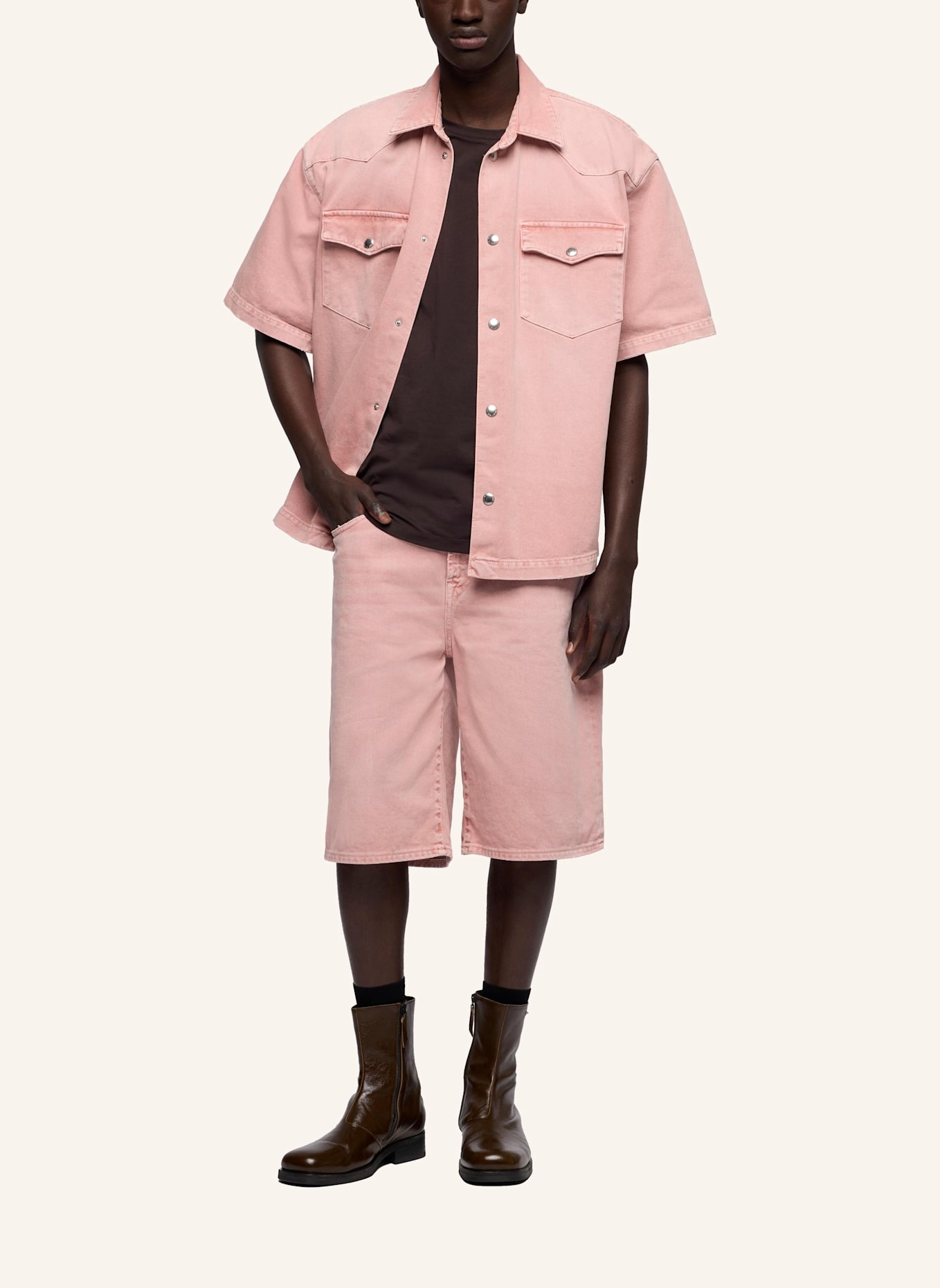 7 for all mankind S/S WESTERN OVERSHIRT: PINK