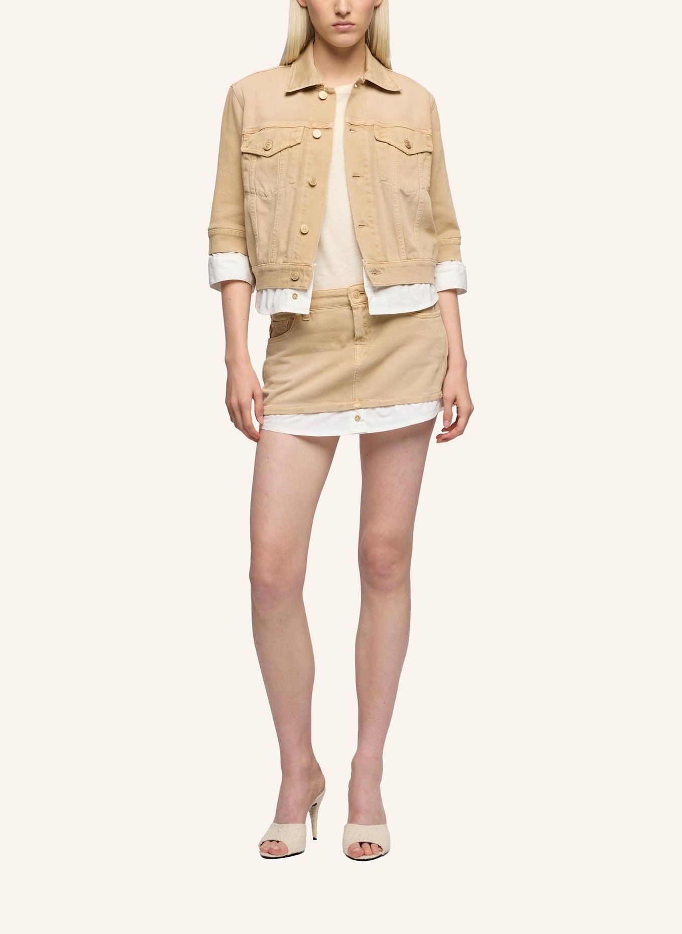 7 for all mankind Skirt: BEIGE