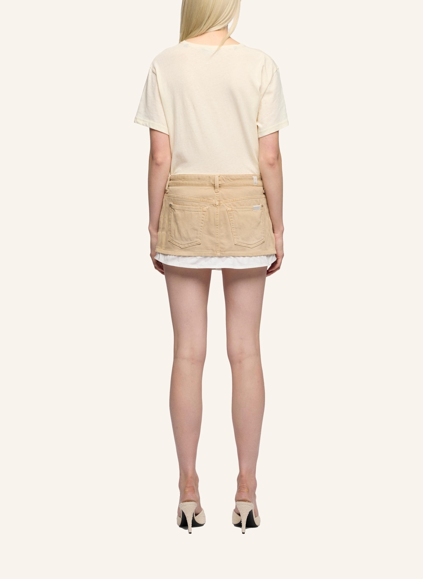 7 for all mankind Skirt: BEIGE