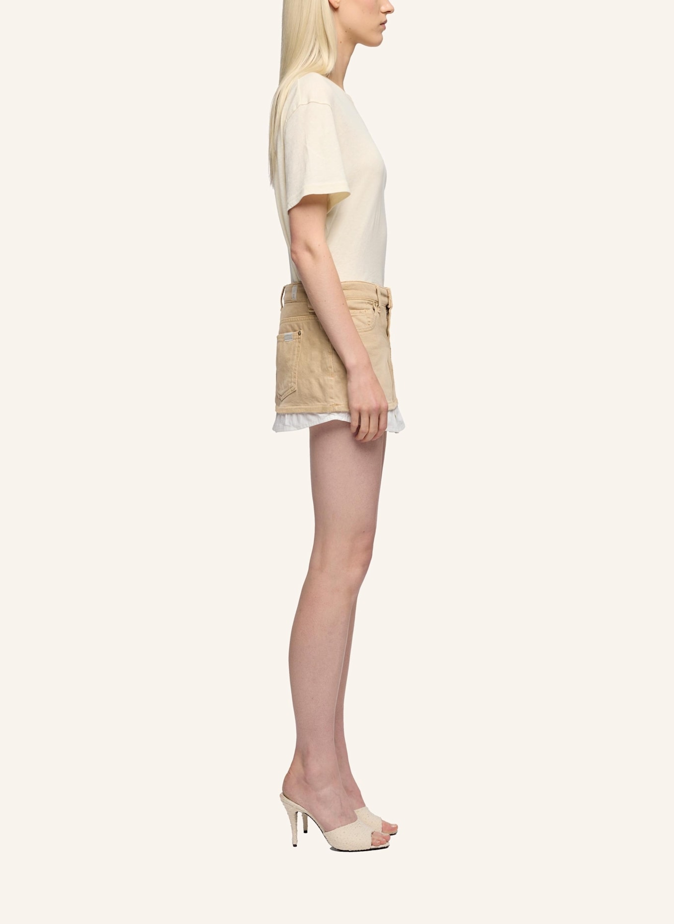 7 for all mankind Skirt: BEIGE