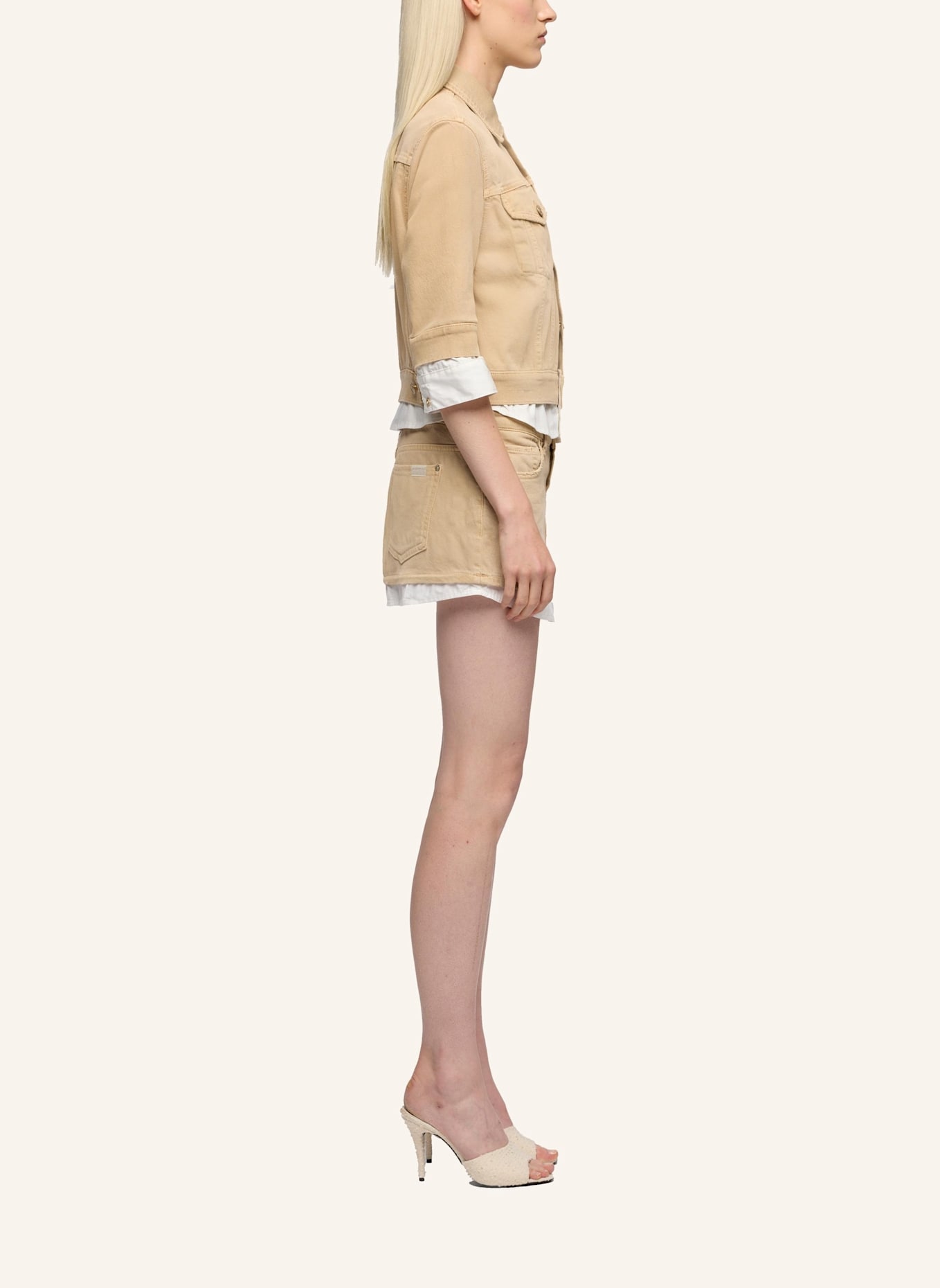 7 for all mankind DOUBLE LAYER JACKET: BEIGE
