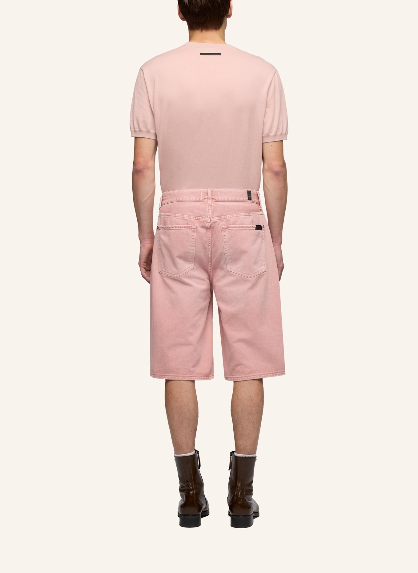 7 for all mankind WIDE LEG SHORTS: PINK