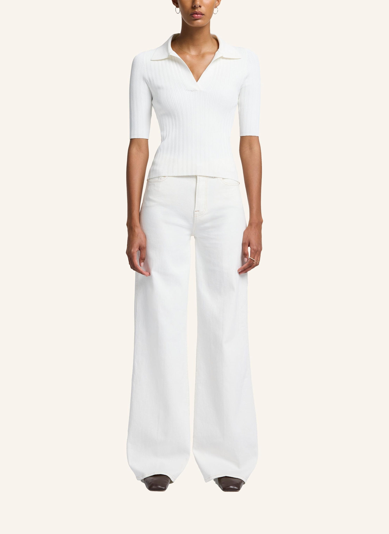 7 for all mankind Jeans Wide Wide Fit: WEISS