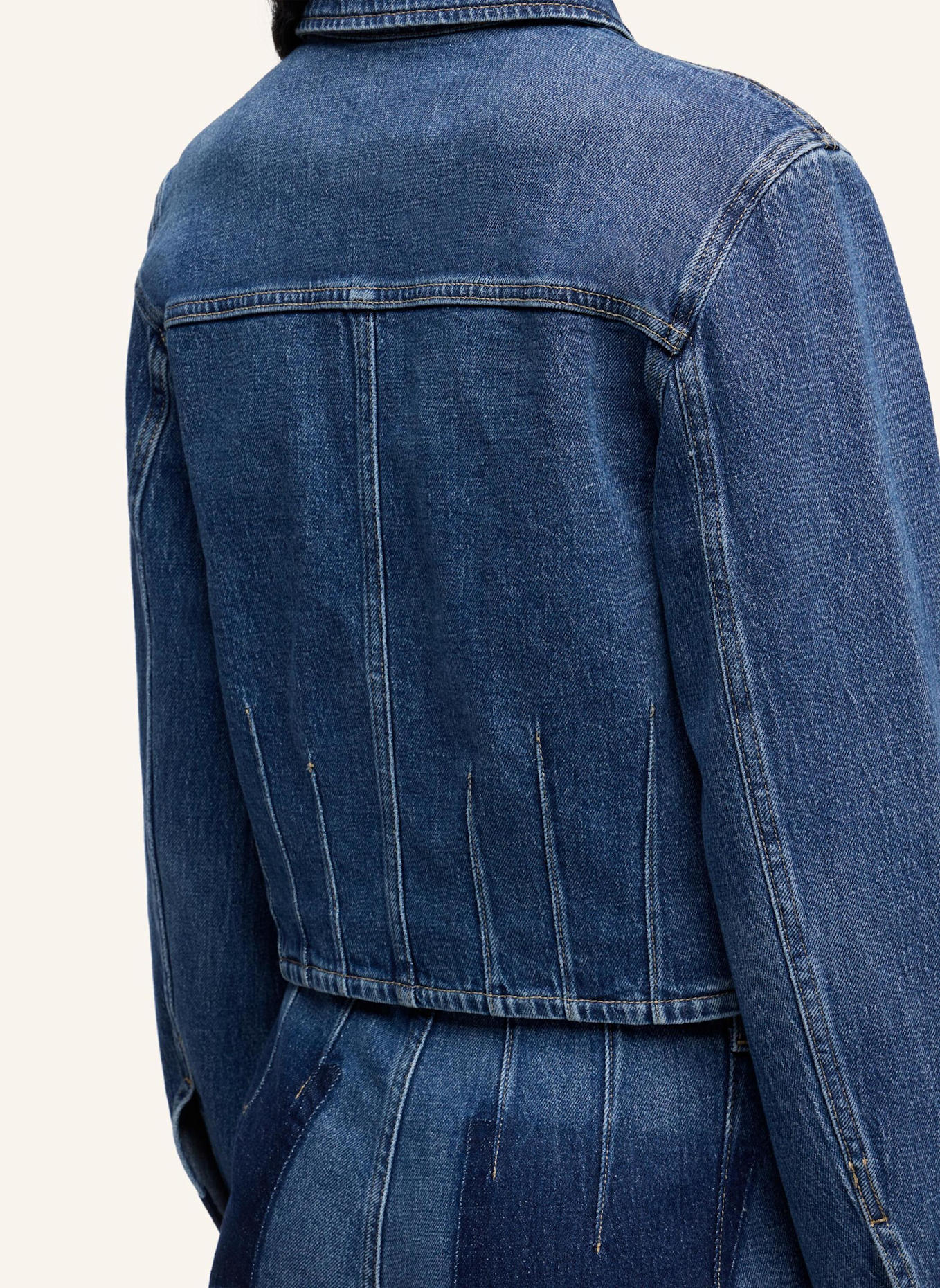 7 for all mankind Denim DARTS SHRUNKEN JACKET: BLAU