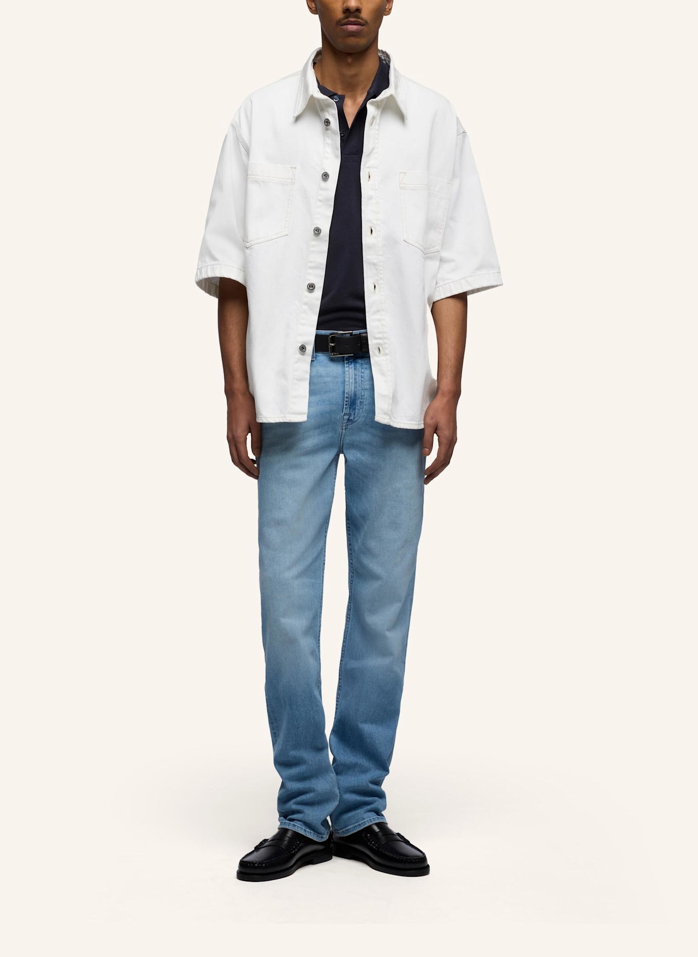 7 for all mankind Knitted S/S POLO: BLAU
