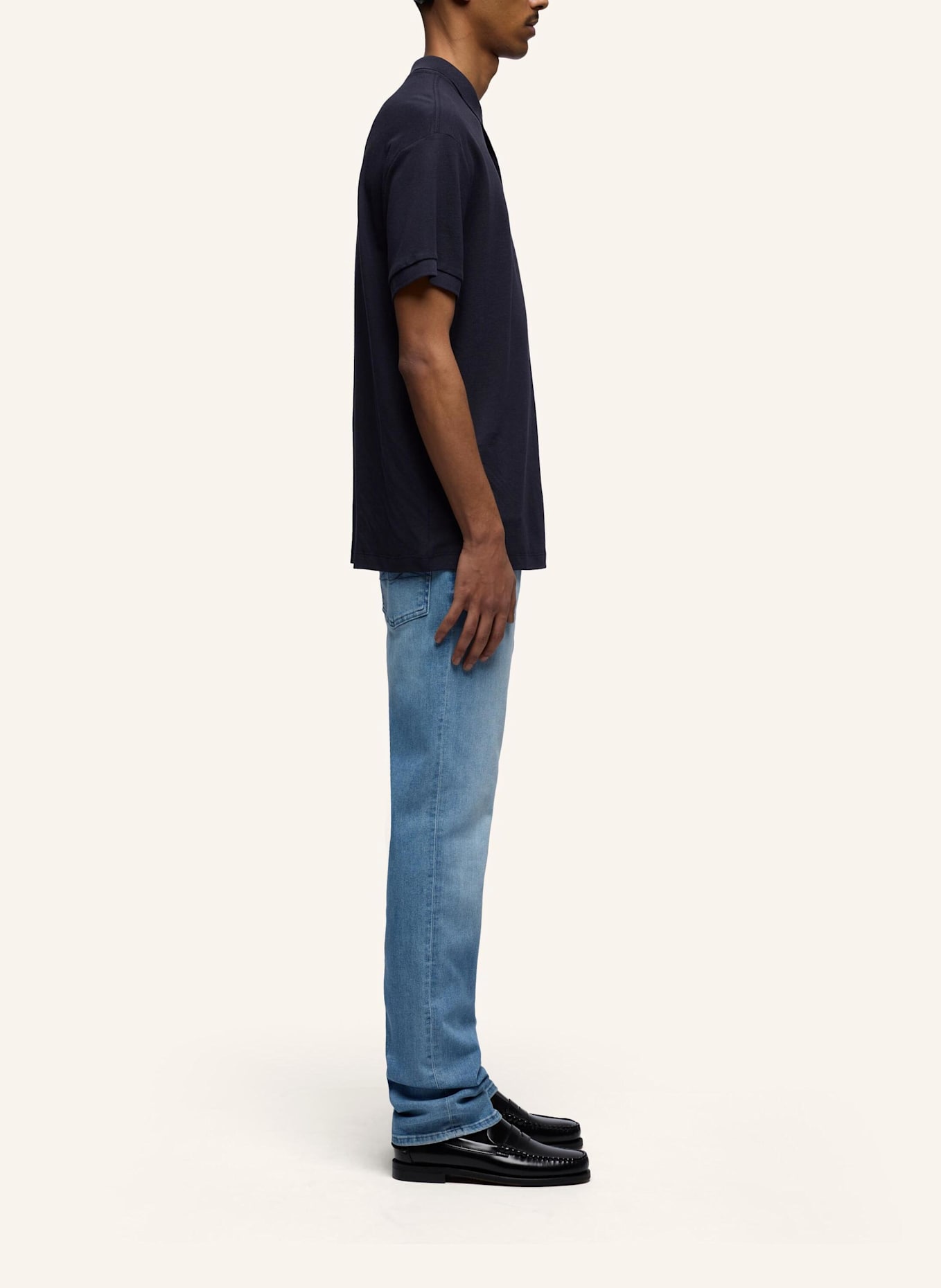 7 for all mankind Knitted S/S POLO: BLAU