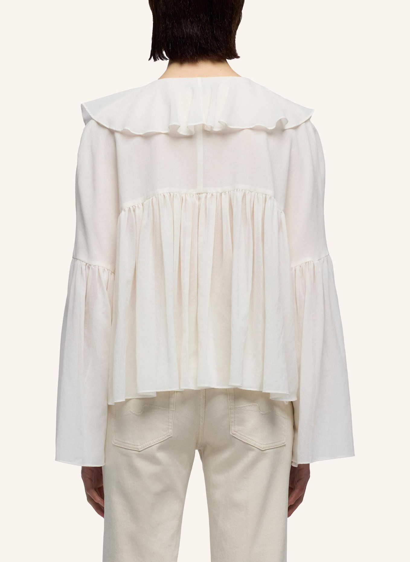 7 for all mankind Woven FLOWY L/S BLOUSE: WEISS
