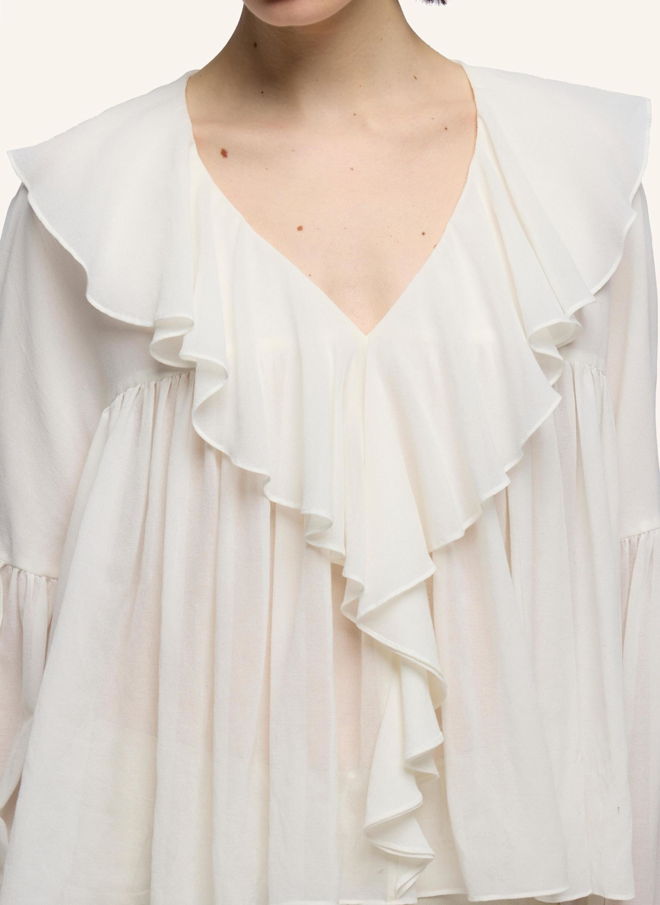 7 for all mankind Woven FLOWY L/S BLOUSE: WEISS