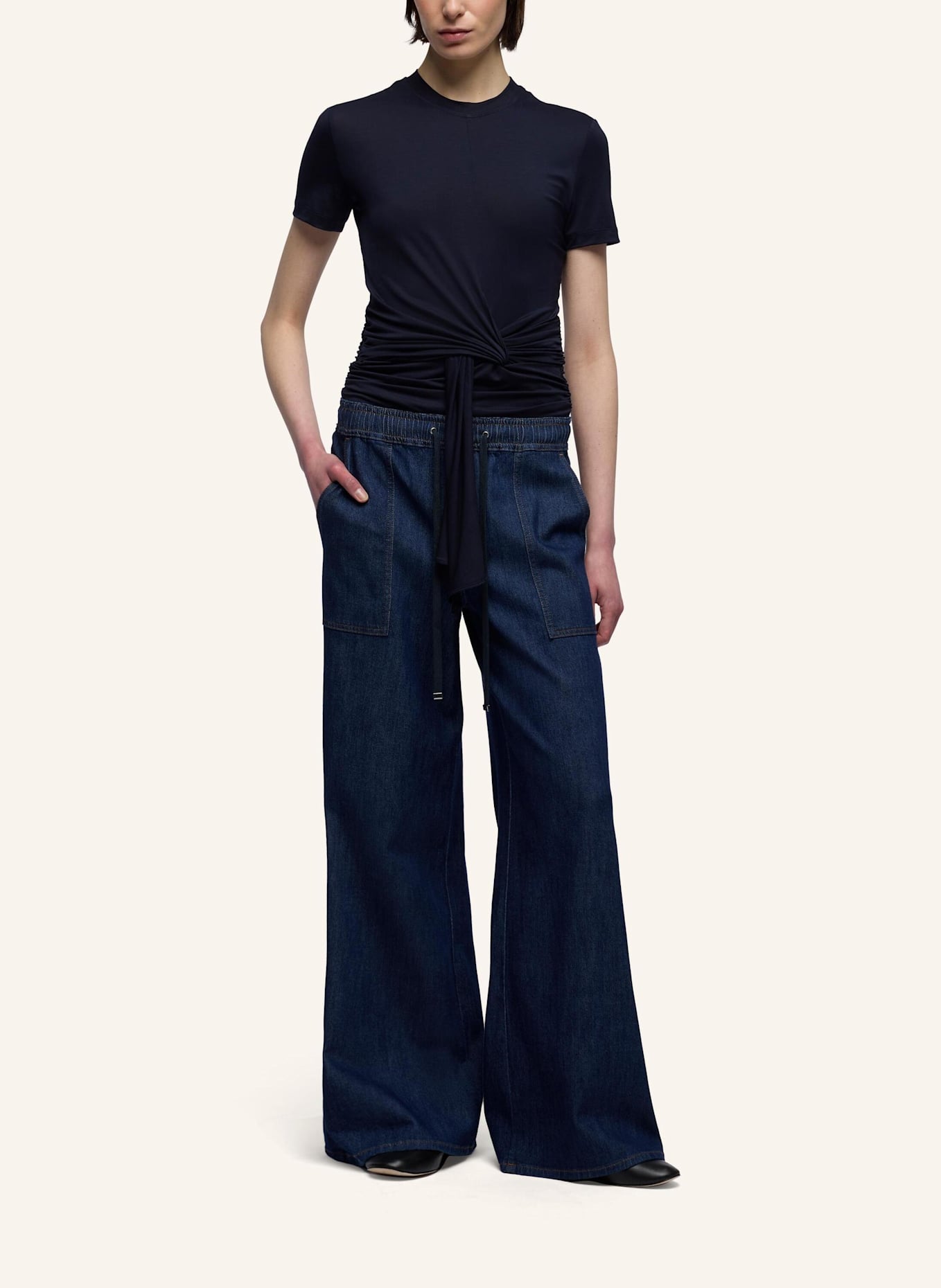 7 for all mankind Jeans UTILITY PULL ON WIDE LEG Wide Leg Fit: BLAU