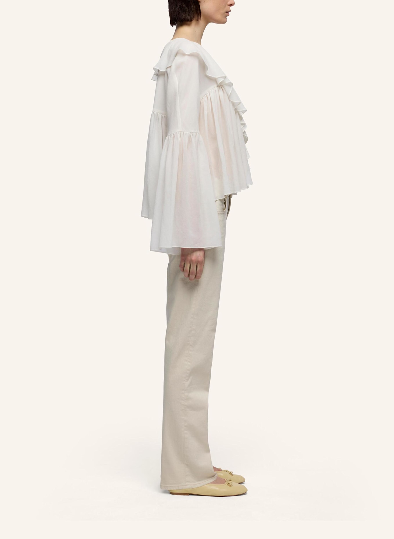 7 for all mankind Woven FLOWY L/S BLOUSE: WEISS