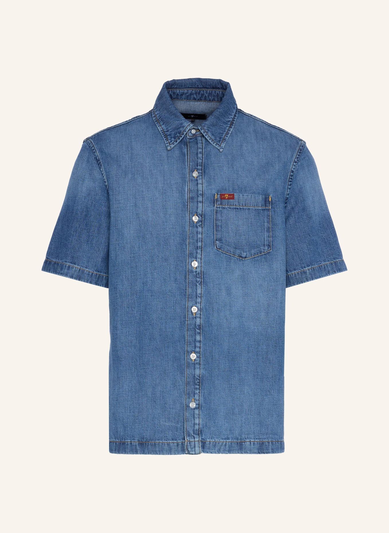7 for all mankind Denim S/S REGULAR SHIRT: BLAU